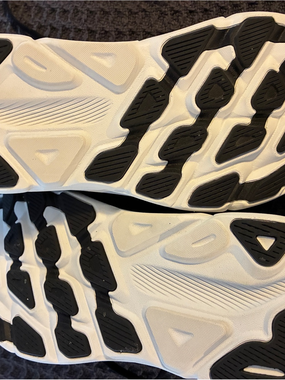 Hoka womens Black and White Mesh Running Shoes - Picture 3 of 5